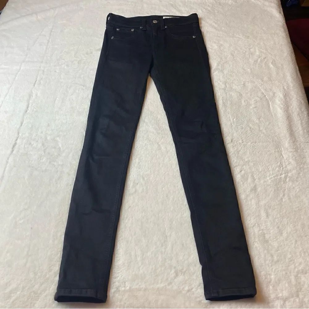 Rag & Bone High Rise Ankle Skinny Jeans Black Size 24